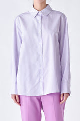 Stripe Color Block Shirts (Lilac, Yellow)