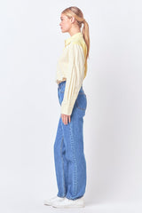 Stripe Color Block Shirts (Lilac, Yellow)