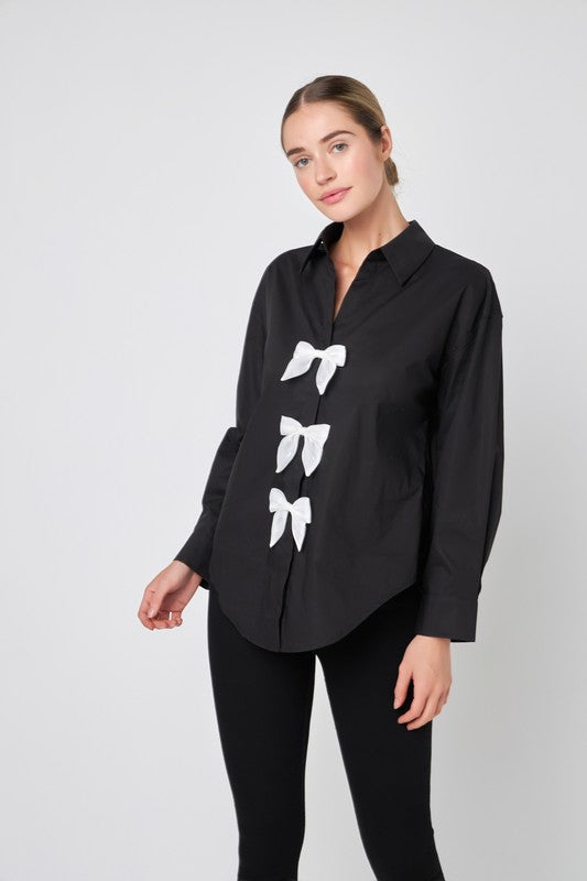 Bow Poplin Shirt