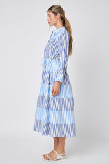 Stripe Block Maxi Dress