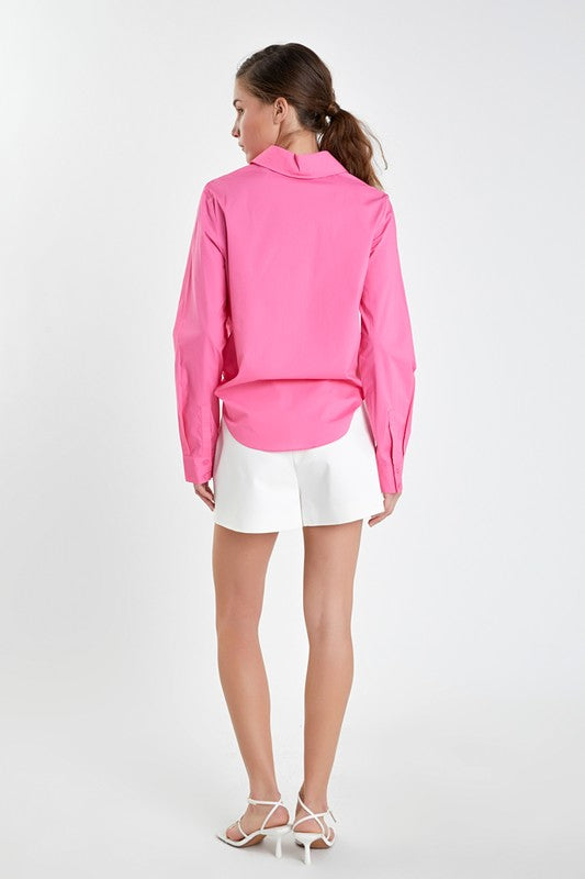 Accent Collar Poplin Dress Shirt