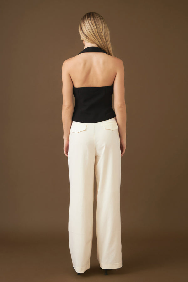 Front Pleat Wide Trousers