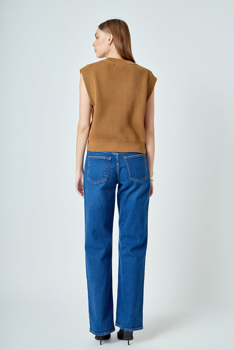 Sleeveless Camel Top