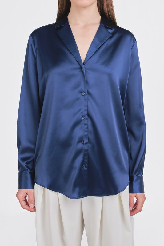 Classic Satin Over Shirt (Navy, Taupe)
