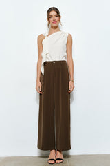 Gold Hardware One-Shoulder Blouse