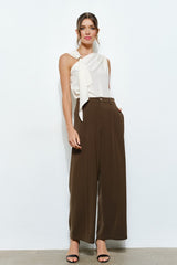Gold Hardware One-Shoulder Blouse