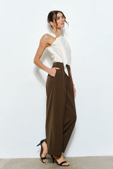Gold Hardware One-Shoulder Blouse