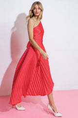 Coral Solid Midi Dress