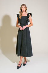 Washed Denim Midi Dress