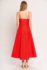 Solid Woven Midi Dress