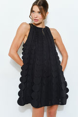 3D Circle Appliqué A-Line Dress