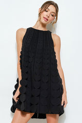 3D Circle Appliqué A-Line Dress