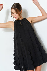 3D Circle Appliqué A-Line Dress