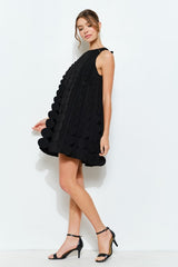 3D Circle Appliqué A-Line Dress
