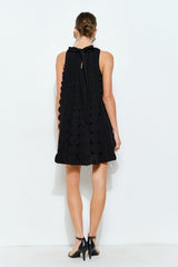 3D Circle Appliqué A-Line Dress