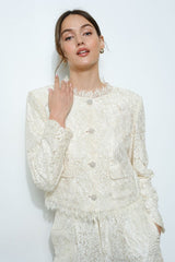 Ultra-Feminine Cropped Lace Jacket