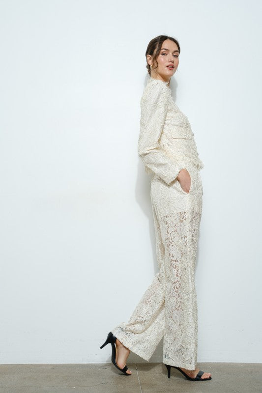 Ultra-Feminine Cropped Lace Jacket