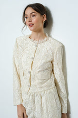 Ultra-Feminine Cropped Lace Jacket