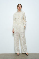Ultra-Feminine Cropped Lace Jacket
