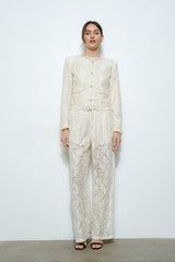 Ultra-Feminine Cropped Lace Jacket