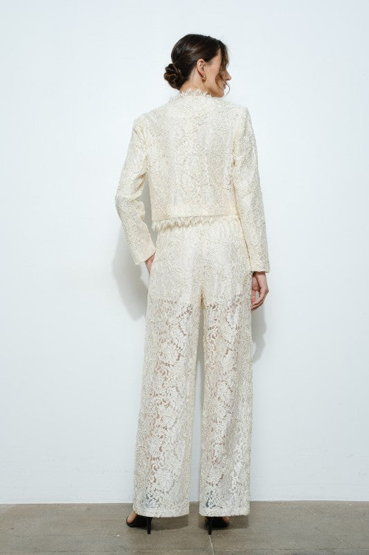 Ultra-Feminine Cropped Lace Jacket