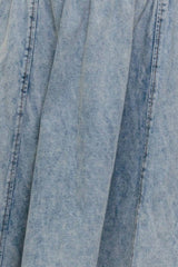 Light Wash Denim Midi Skirt