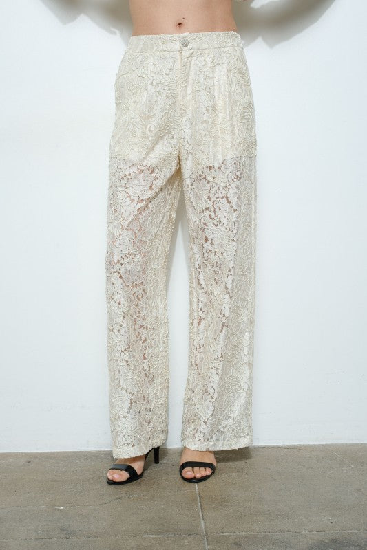 High Waist Lace Trousers
