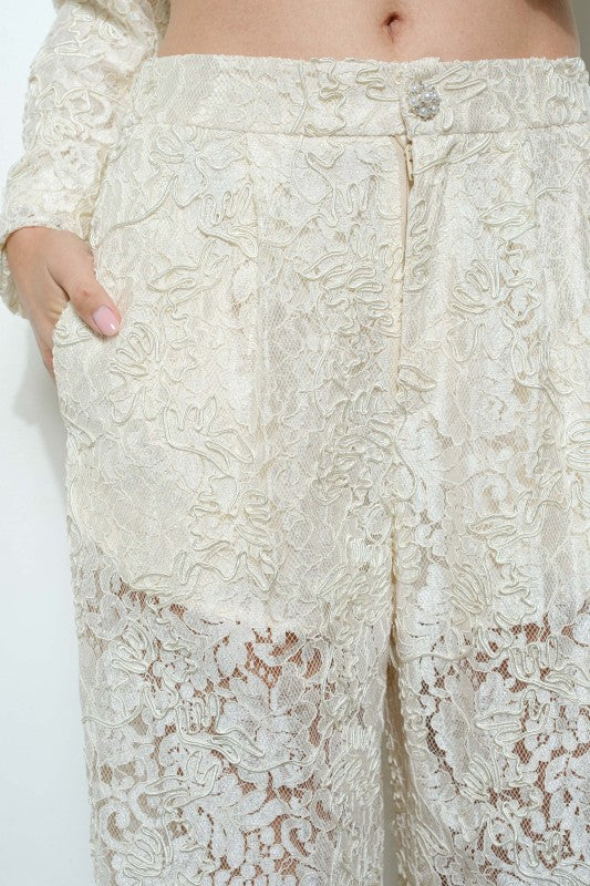 High Waist Lace Trousers