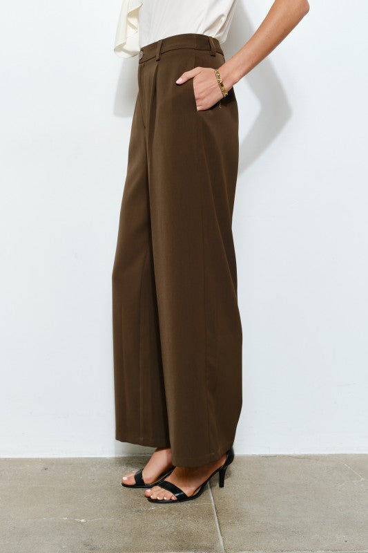 Espresso Wide-Leg Pants