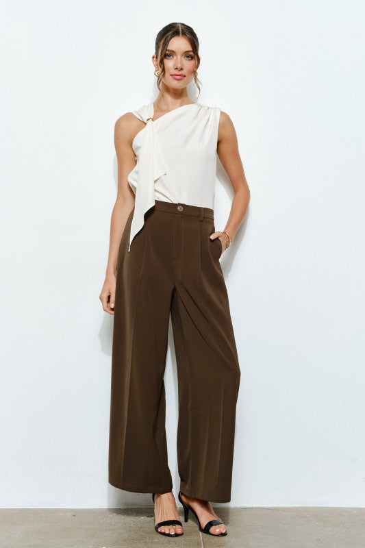 Espresso Wide-Leg Pants