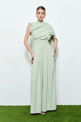 One-Shoulder Draped Jumpsuit