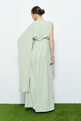 One-Shoulder Draped Jumpsuit
