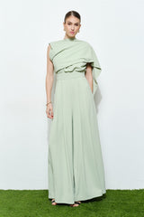 One-Shoulder Draped Jumpsuit