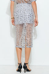 Sequin Sheer Midi Skirt