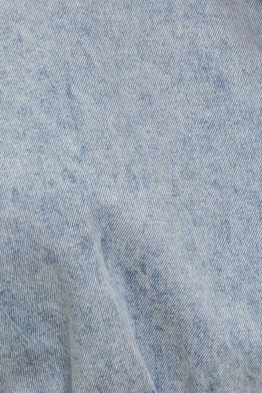 Puff Sleeve Denim Blouse