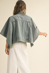 Cape-Style Denim Jacket