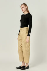 High Waist Belted Wide Leg Pants
