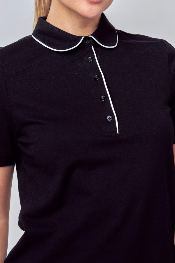 Sportwear Knit Polo (Black, White)