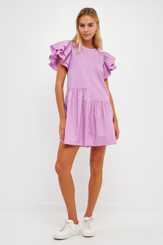 Layered Ruffles Mini Dress