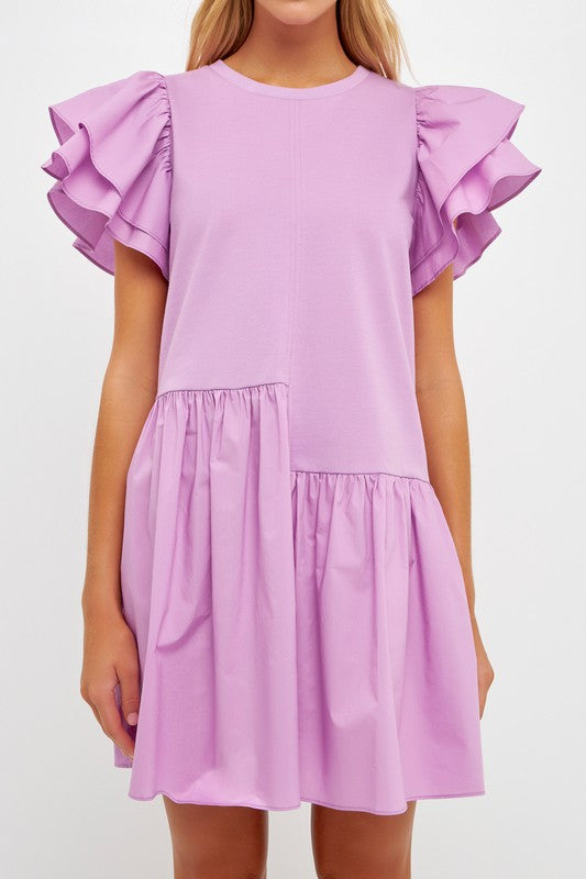 Layered Ruffles Mini Dress