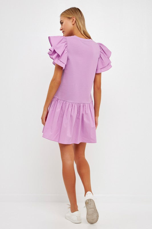 Layered Ruffles Mini Dress