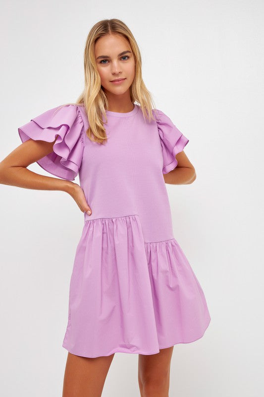 Layered Ruffles Mini Dress