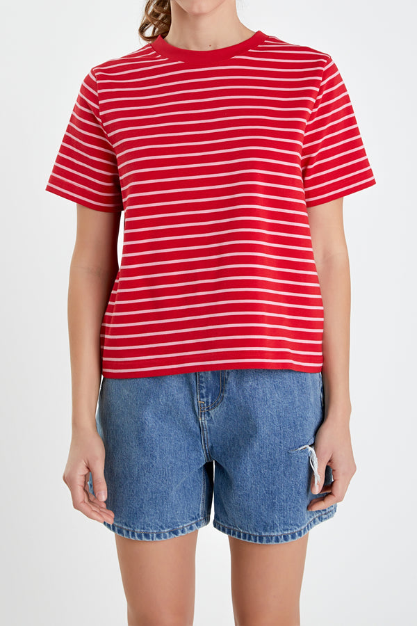 Stripe T-Shirt (Green, Red/Pink)