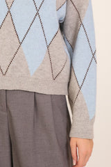Blue & Grey Argyle Sweater