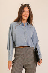 Cropped Denim Shirt
