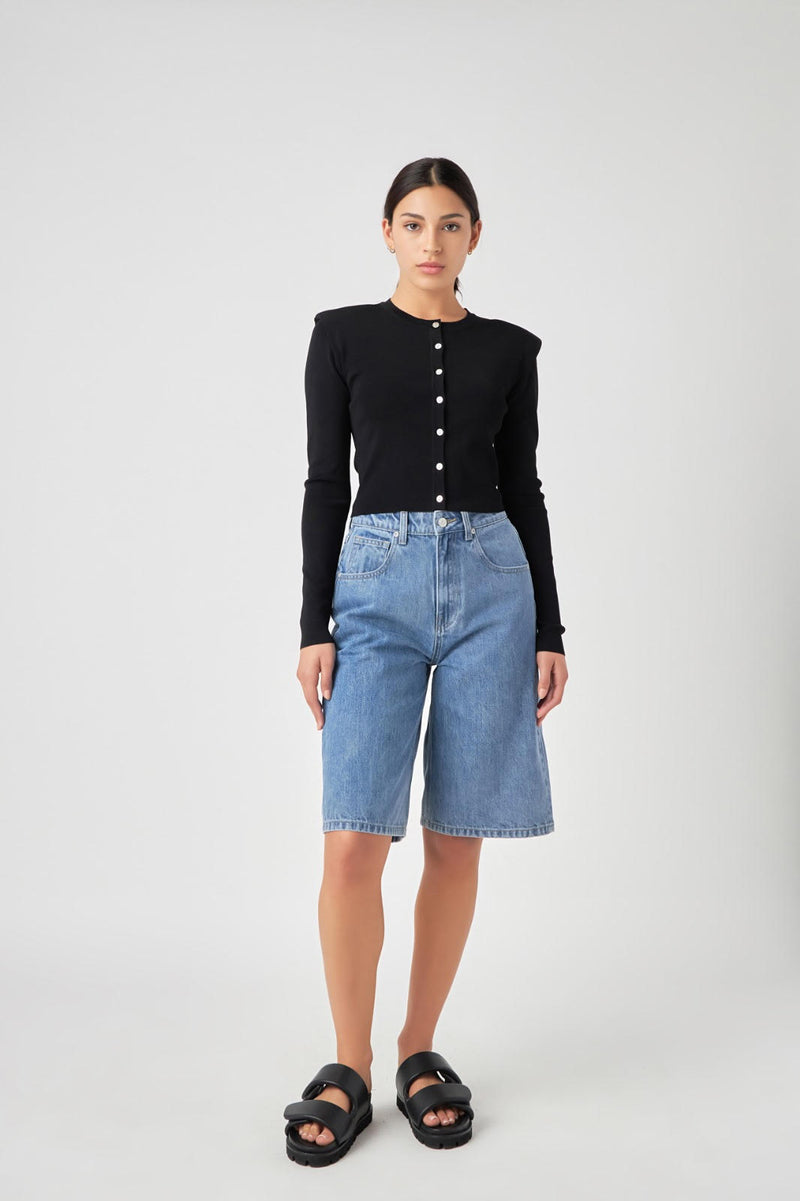 Shoulder Pad Cardigan