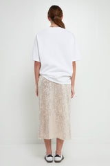 Sequin Vent Midi Skirt