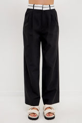 Contrast Waist Pants