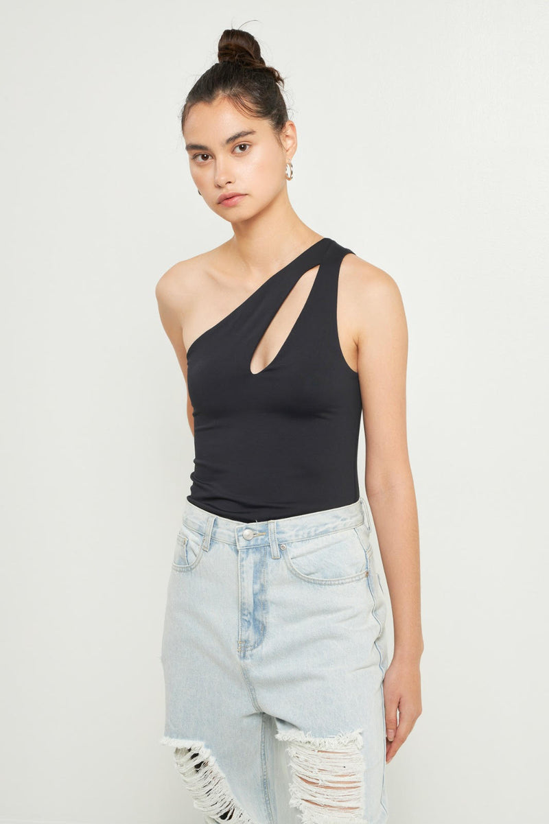 Cutout Asymmetric Bodysuit