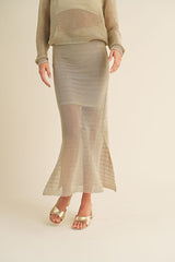 Sheer Metallic Knitted Skirt